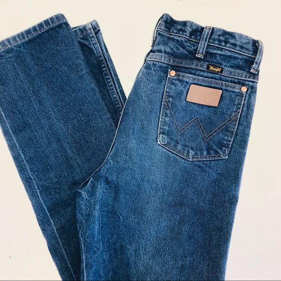 WRANGLER Mens 35 x 36 Straight Relaxed Blue Jeans